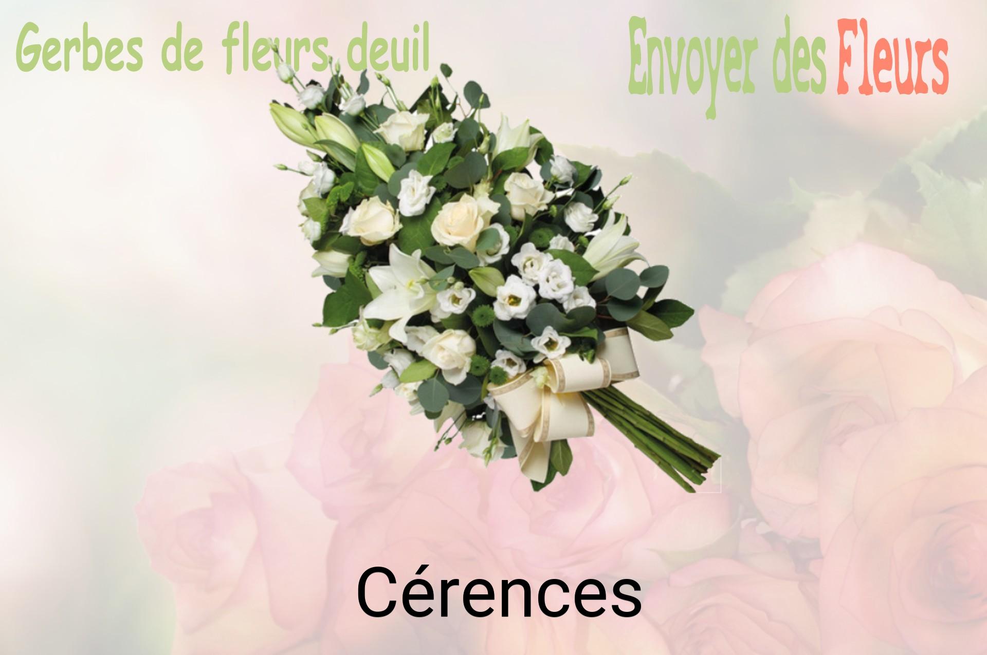 Gerbe de fleurs de deuil livrée à Cérences